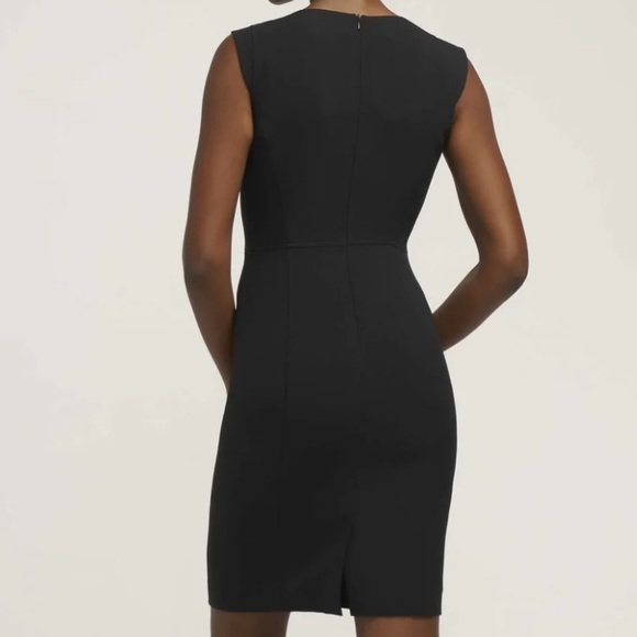 Anne Klein Twill Hidden Pockets Sheath Dress, Black, Size: 2 - Picture 2 of 2